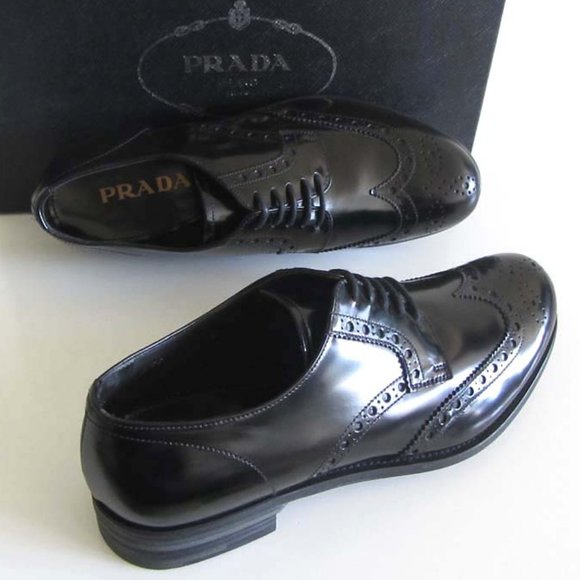 new PRADA wing-tip brogue dress shoes 6.5 / 7.5 US - Picture 4 of 8
